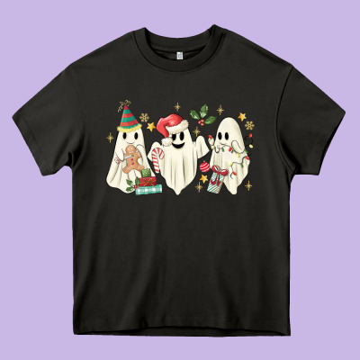 Christmas Ghosts Heavy Core Tee Designed By Maliassmallbusiness
