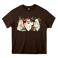 Chocolate Brown Christmas ghosts Heavy Core Tee - MaliasSmallBusiness