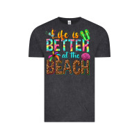 Vintage Black Life is better at the beach Vintage Tee - NancyCooperArtShop