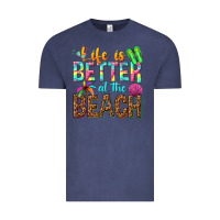 Vintage Denim Life is better at the beach Vintage Tee - NancyCooperArtShop