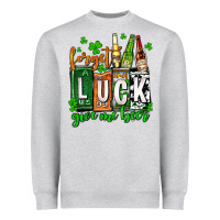 St. Patrick's Forget Luck Give Me Beer Heavyweight Sweatshirt | Teevron
