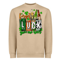 Mushroom St. Patrick's Forget luck give me beer Heavyweight Sweatshirt - OliviaCreatesArt