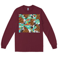 Burgundy serape cowhide and leopard with glitter Long Sleeve Tee - TumblerDesignByShophia
