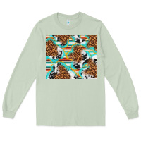 Matcha serape cowhide and leopard with glitter Long Sleeve Tee - TumblerDesignByShophia