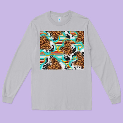 Serape Cowhide And Leopard With Glitter Long Sleeve Tee Designed By Tumblerdesignbyshophia