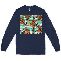 Navy serape cowhide and leopard with glitter Long Sleeve Tee - TumblerDesignByShophia