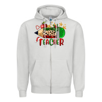 Dove Grey Christmas Teacher Pencil Zipper Hoodie - FaDigitalArtStudio