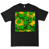 Black St. Patricks clover pattern digital paper Premium Tee - BundleAndBundleShop