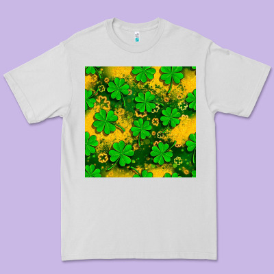 St. Patricks Clover Pattern Digital Paper Premium Tee Designed By Bundleandbundleshop
