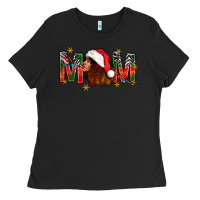 Black Western Mom With Woman In Santa Hat Ladies Tee - BundleAndBundleShop