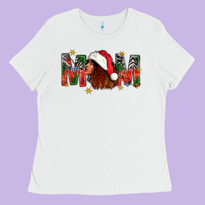 Western Mom With Woman In Santa Hat Ladies Tee Designed By Bundleandbundleshop