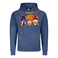 Vintage Denim Hallothanksmas gnomes Vintage Hoodie - NancyCooperArtShop