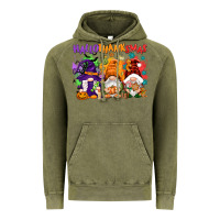 Vintage Olive Hallothanksmas gnomes Vintage Hoodie - NancyCooperArtShop