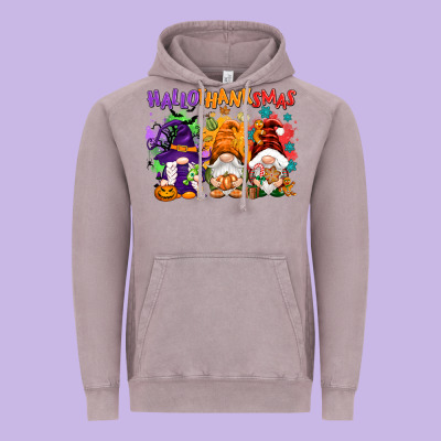 Hallothanksmas Gnomes Vintage Hoodie Designed By Nancycooperartshop