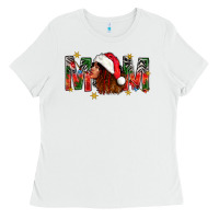 White Western Mom With Woman In Santa Hat Ladies Tee - BundleAndBundleShop