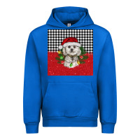 Cobalt Christmas Bichon frise dog Urban Hoodie - BarkalooDesign