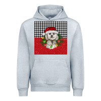 Heather Grey Christmas Bichon frise dog Urban Hoodie - BarkalooDesign