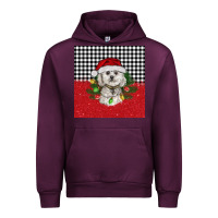 Mauve Wine Christmas Bichon frise dog Urban Hoodie - BarkalooDesign