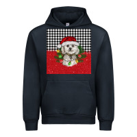 Navy Christmas Bichon frise dog Urban Hoodie - BarkalooDesign