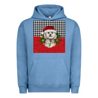 Pigment Pebble Blue Christmas Bichon frise dog Urban Hoodie - BarkalooDesign