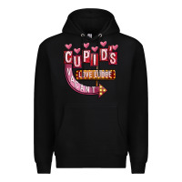 Black Valentines Day Cupid's Love Lodge Premium Hoodie - FaDigitalArtStudio