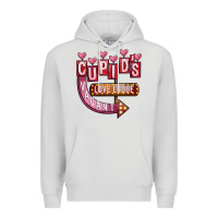 Dove Grey Valentines Day Cupid's Love Lodge Premium Hoodie - FaDigitalArtStudio
