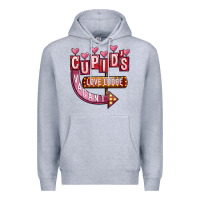 Heather Grey Valentines Day Cupid's Love Lodge Premium Hoodie - FaDigitalArtStudio