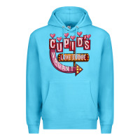 Ocean Blue Valentines Day Cupid's Love Lodge Premium Hoodie - FaDigitalArtStudio