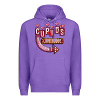 Purple Valentines Day Cupid's Love Lodge Premium Hoodie - FaDigitalArtStudio