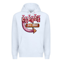 White Valentines Day Cupid's Love Lodge Premium Hoodie - FaDigitalArtStudio
