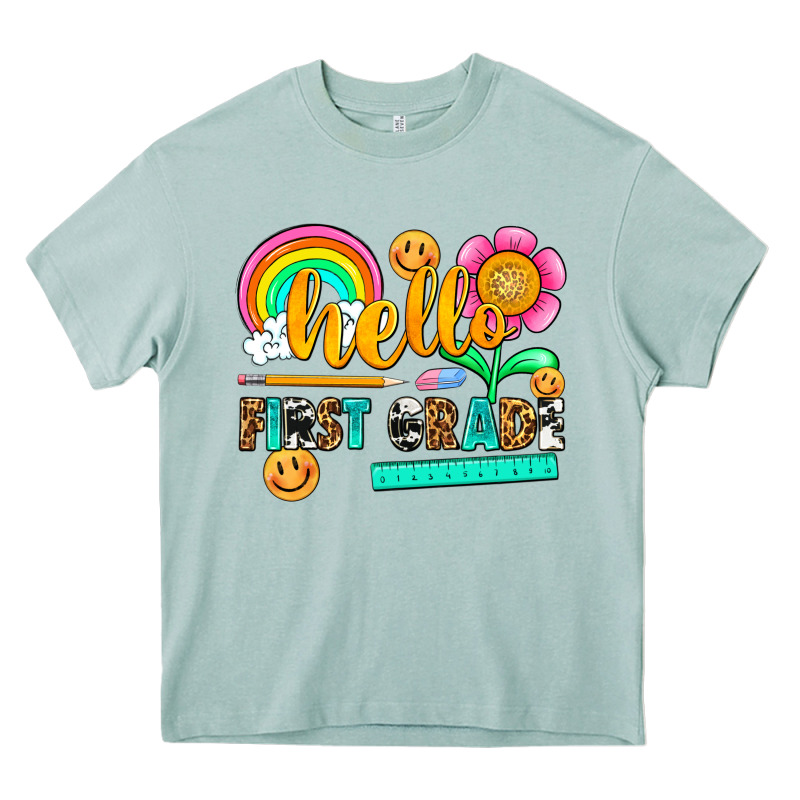 Hello First Grade Heavy Core Tee by NancyCooperArtShop | Teevron