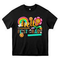 Black hello first grade Heavy Core Tee - NancyCooperArtShop