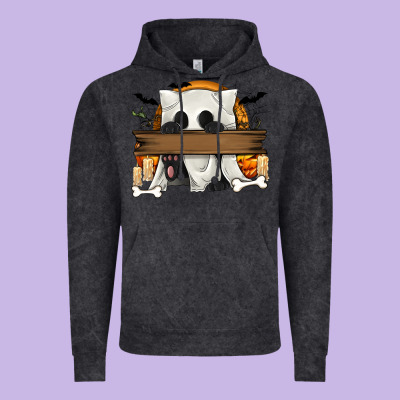 Personalized Halloween Ghost Cat Vintage Hoodie Designed By Texasbilliewilder
