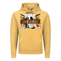 Vintage Mustard Personalized Halloween Ghost Cat Vintage Hoodie - texasbilliewilder