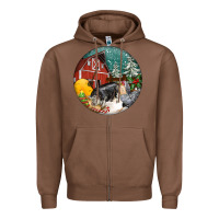 Chestnut Christmas On The Farm Zipper Hoodie - FaDigitalArtStudio