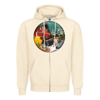 Sandshell Christmas On The Farm Zipper Hoodie - FaDigitalArtStudio