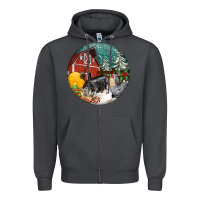Smoke Christmas On The Farm Zipper Hoodie - FaDigitalArtStudio