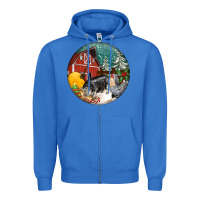 True Royal Christmas On The Farm Zipper Hoodie - FaDigitalArtStudio