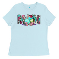 Baby Blue Western Mom With Easter Ladies Tee - BundleAndBundleShop