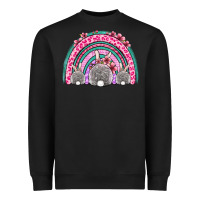Black Easter bunny rainbow Heavyweight Sweatshirt - OliviaCreatesArt