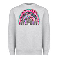 Heather Grey Easter bunny rainbow Heavyweight Sweatshirt - OliviaCreatesArt