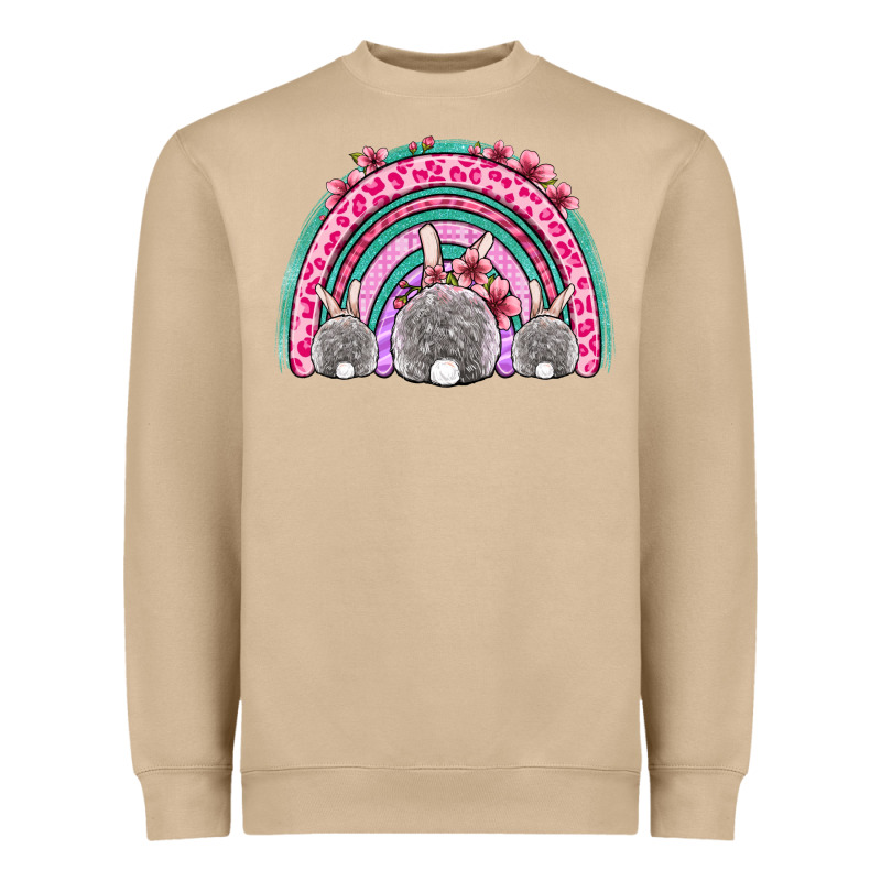 Easter Bunny Rainbow Heavyweight Sweatshirt by OliviaCreatesArt | Teevron