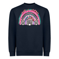 Navy Easter bunny rainbow Heavyweight Sweatshirt - OliviaCreatesArt