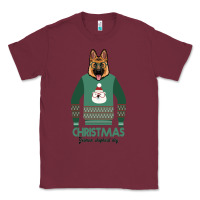 Burgundy German shepherd dog Christmas Classic Tee - Bettercallsaul