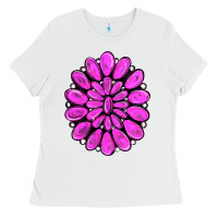 White pink gemstone Ladies Tee - RanaPortraitStore