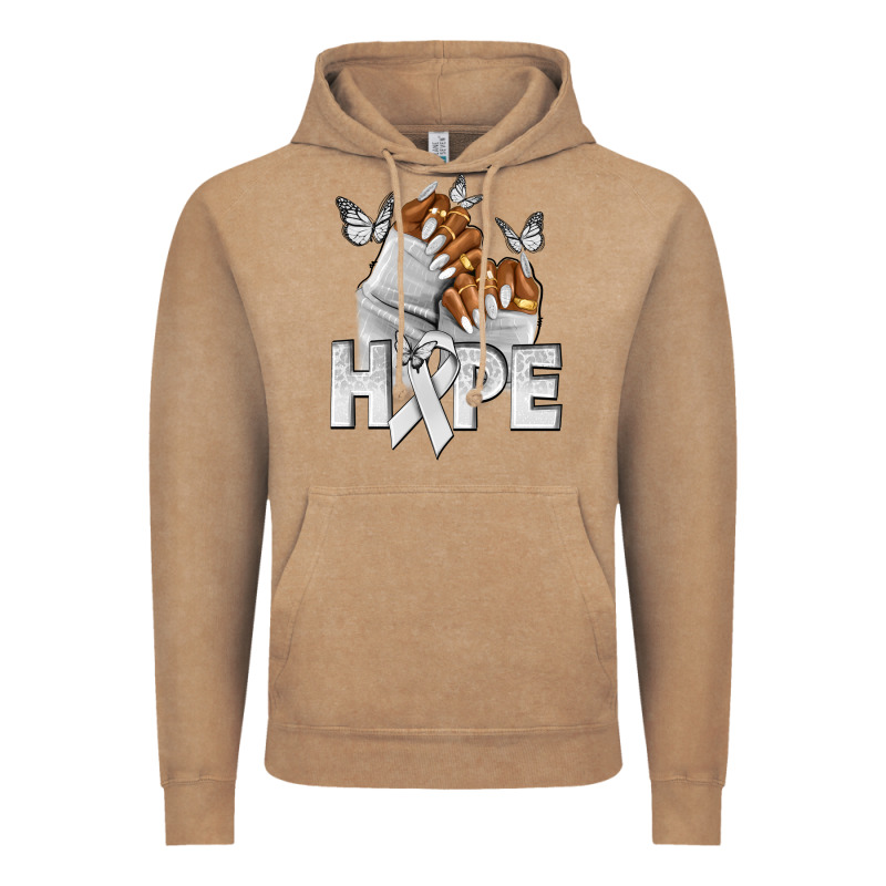 Hope White Ribbon Lung Cancer Nails Vintage Hoodie by NancyCooperArtShop | Teevron