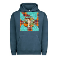 Pigment Midnight Navy fall bull skull Urban Hoodie - BarkalooDesign
