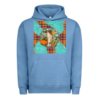 Pigment Pebble Blue fall bull skull Urban Hoodie - BarkalooDesign