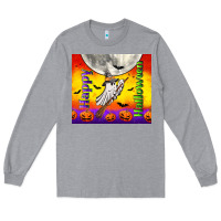Heather Grey happy halloween Long Sleeve Tee - TumblerDesignByShophia