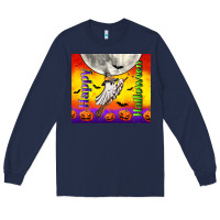 Navy happy halloween Long Sleeve Tee - TumblerDesignByShophia